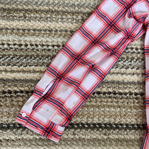 Doublju 3XL Red, White, and Blue Plaid Long Sleeve Shirt - Picture 6 of 11